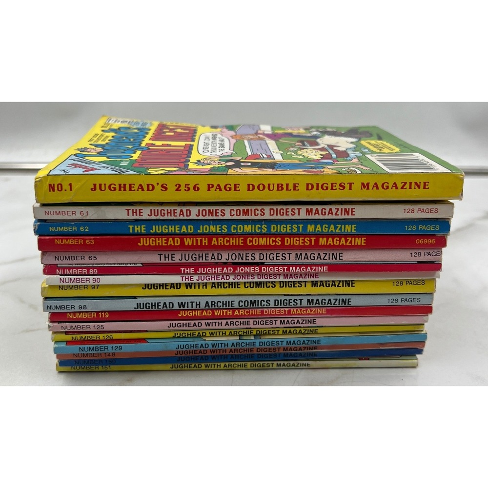 Vintage Jughead Archie Comics Digest Magazine Lot of 16 Double Digest No 1 61 62